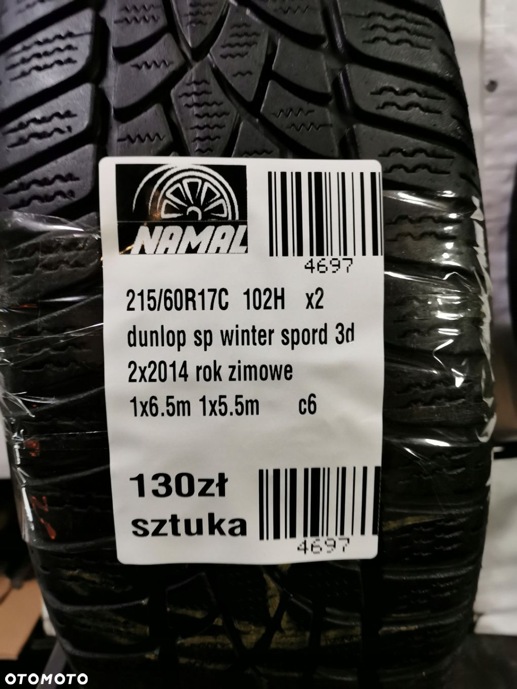 215/60r17C dunlop 6,5mm opony zimowe 4697 - 9