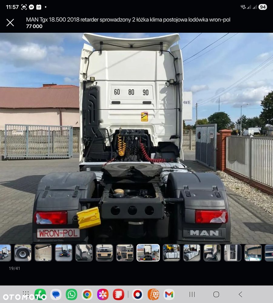MAN Tgx 18.500 mały przebieg 2017 retarder sprowadzony 2 łóżka serwis lodówka wron-pol - 19