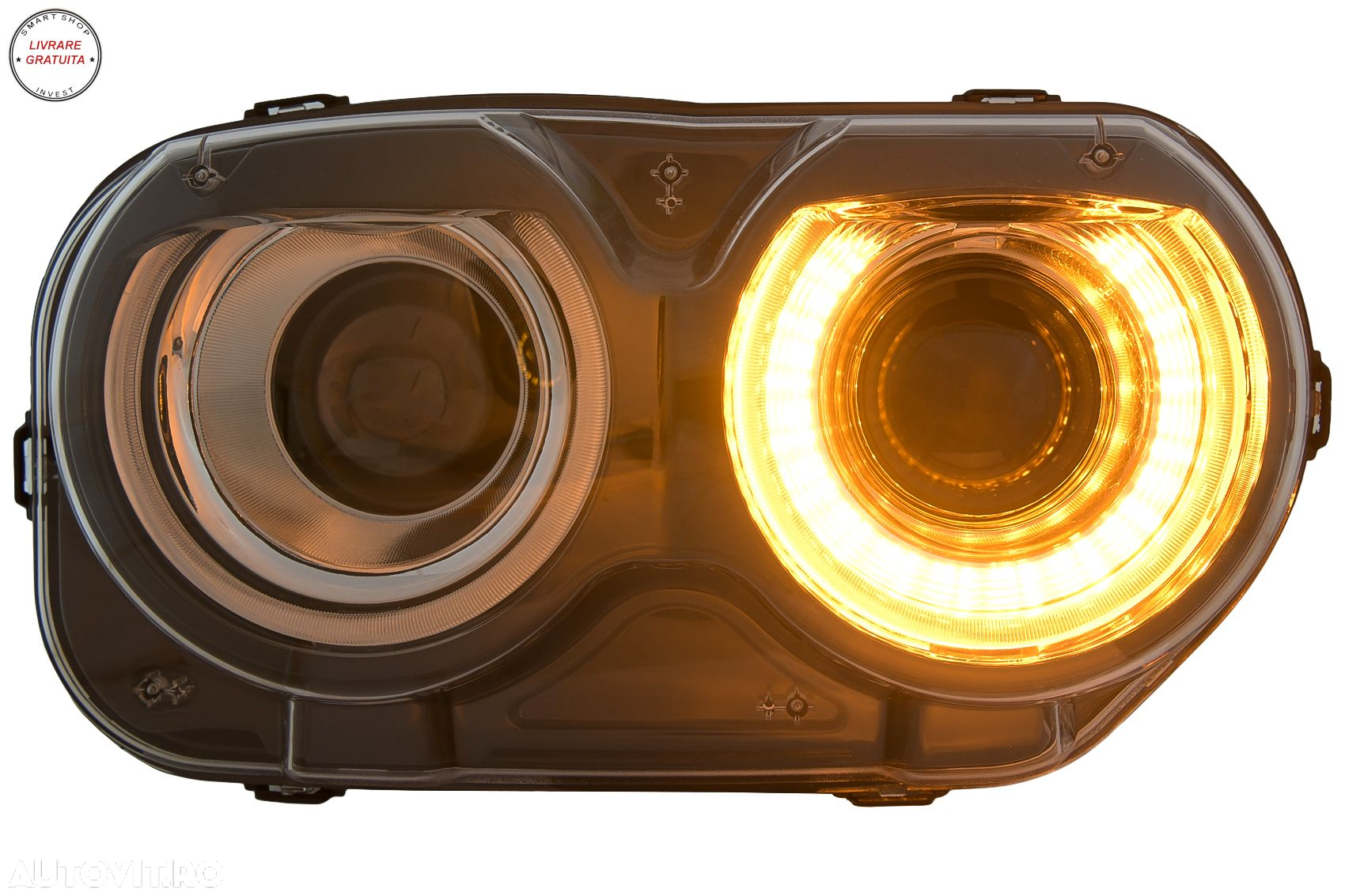 Faruri LED Dodge Challenger (2015-2024) Negru cu Lumini RGB- livrare gratuita - 9