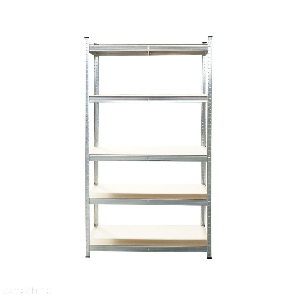 Raft metalic cu 5 polite MDF, 180x100x40cm, 250kg/polita, montaj fara suruburi, galvanizat - 1