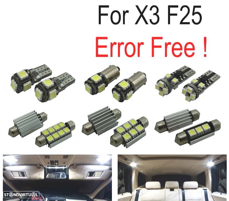 KIT COMPLETO 23 LAMPADAS LED INTERIOR PARA BMW X3 F25 11-17 - 1