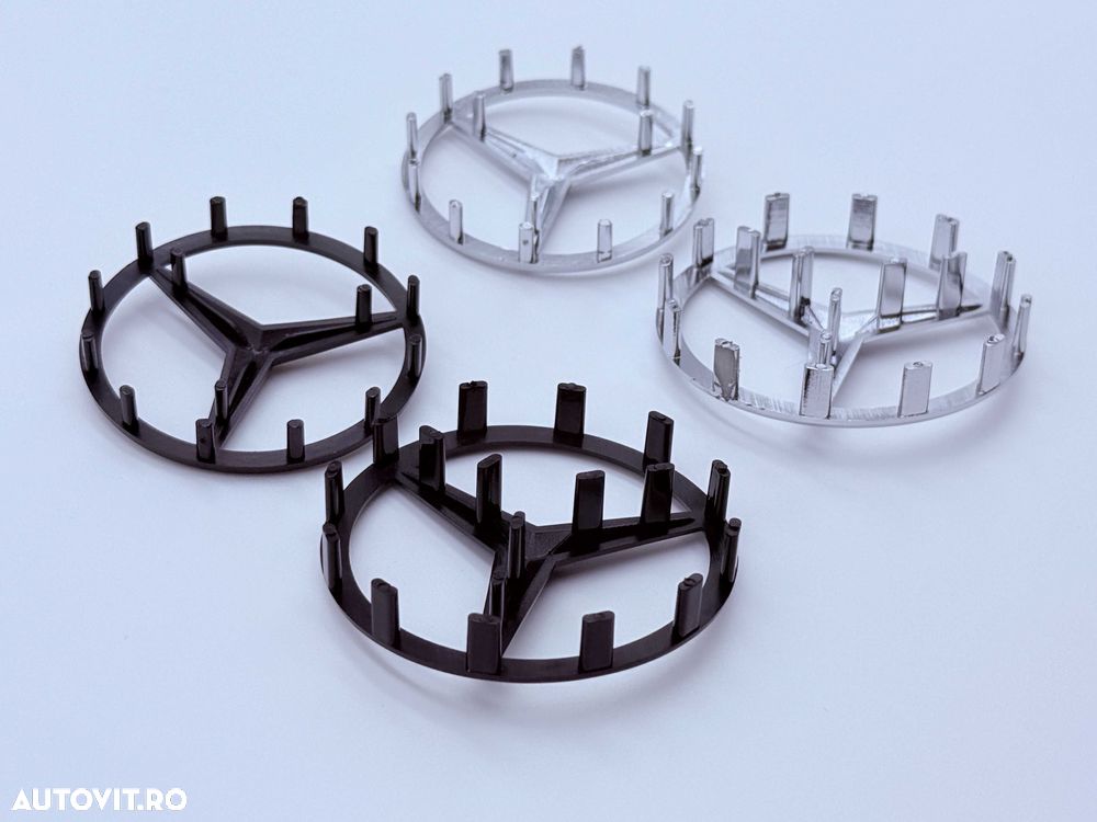 Emblema Compatibila Mercedes volan negru/crom 50/57mm - 6