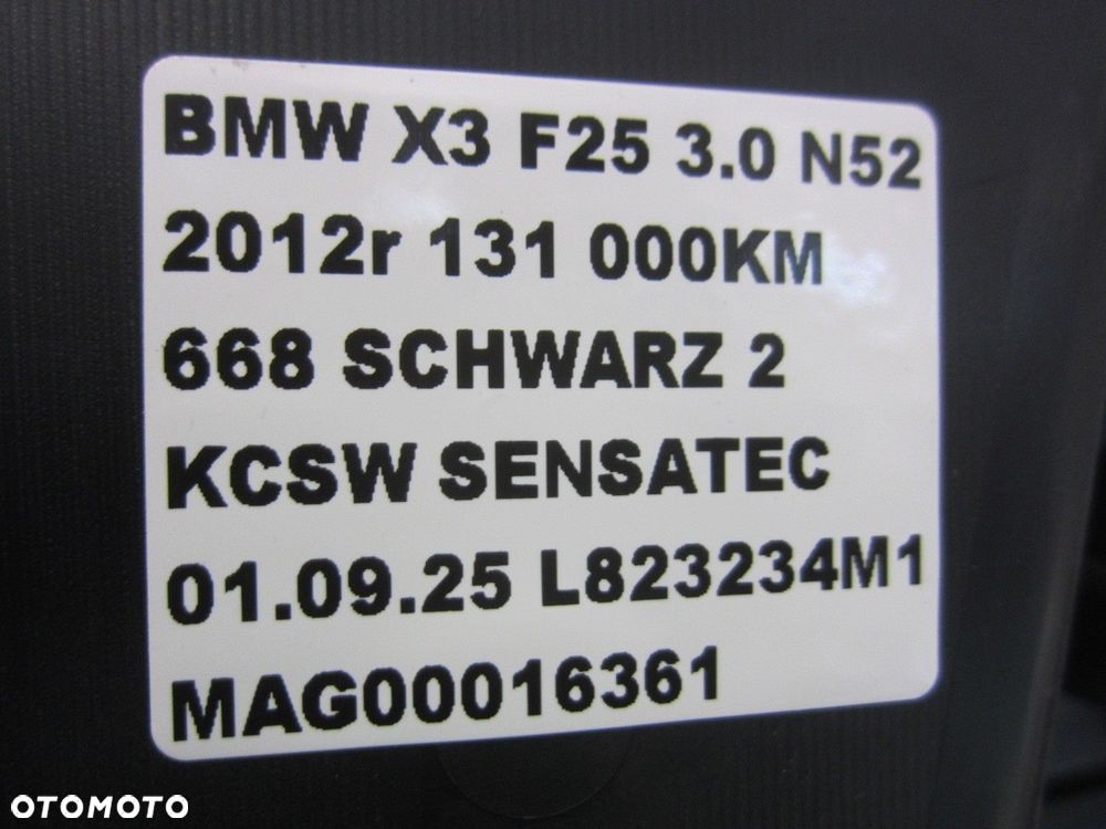 BMW X3 F25 BOCZEK DRZWI TAPICERKA LEWY TYŁ CZARNY SENSATEC 51427279943 - 6