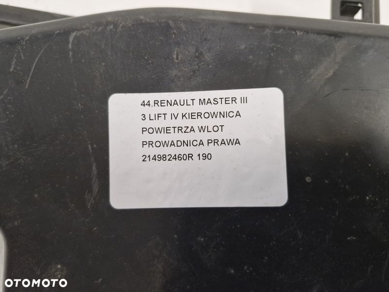 renault master iii 3 lift iv kierownica powietrza wlot prowadnica prawa 214982460r - 4