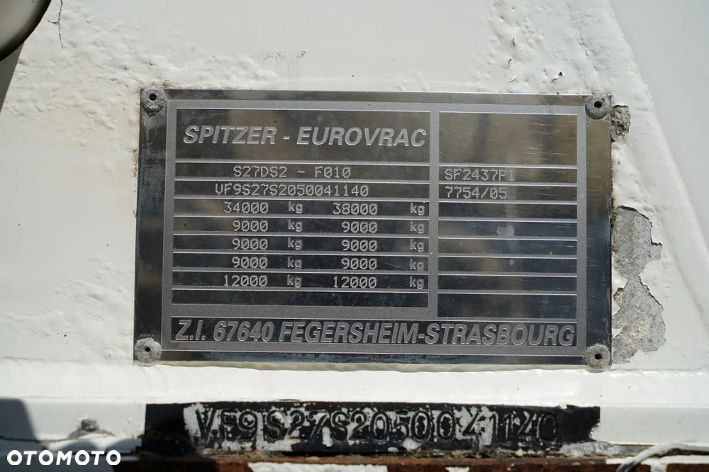 Spitzer CEMENTONACZEPA / 37 000 L / SILOS / 3 KOMORY / OSIE SAF / ALUFELGI - 22