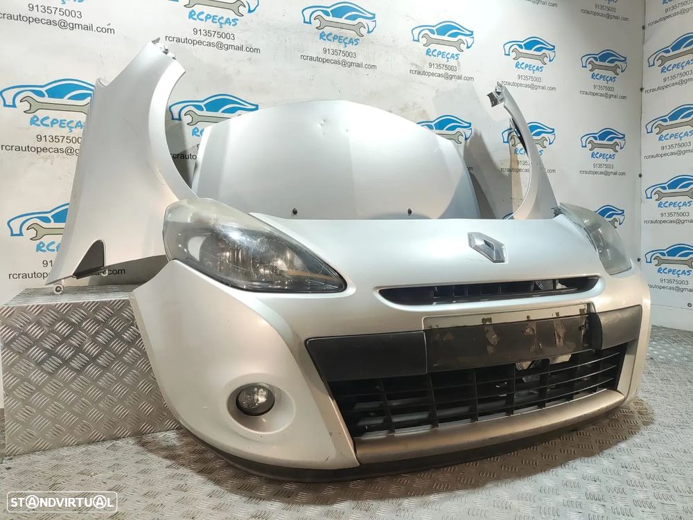 Frente Completa Renault Clio 3 Cinza - Mk3 Fase 2 - Parachoques | Farol | Simbolo | Guarda Lamas | Capo | Capot | Parachoque | Frontal | Guarda Lama | Farol | Radiador | Ventilador | Fibra - 12