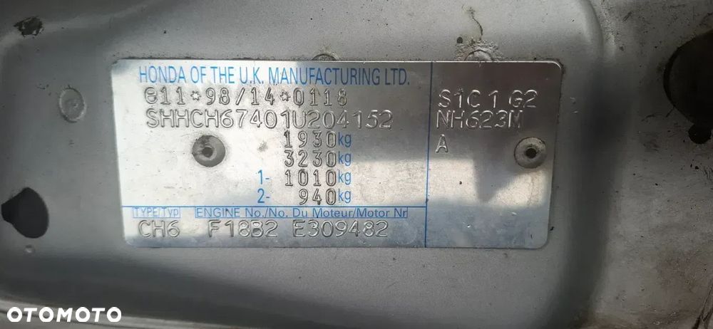 Honda  Accord VI Hatchback 1,8 B F18B2, F18B4 na części - 5