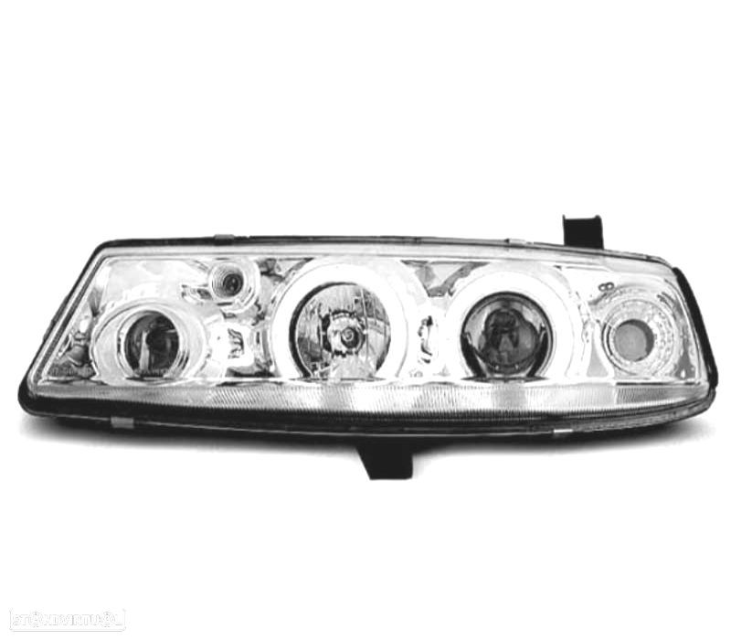 FARÓIS ANGEL EYES OPEL CALIBRA 90-98 FUNDO CROMADO - 2