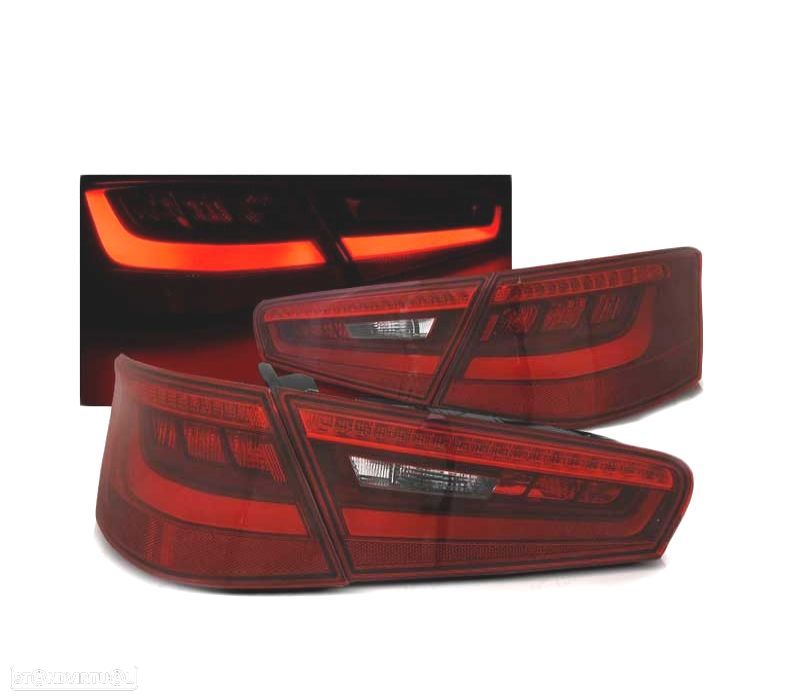 FAROLINS TRASEIROS LED AUDI A3 8V 3P 12-16 VERMELHO FUMADO ESCURECIDO - 1