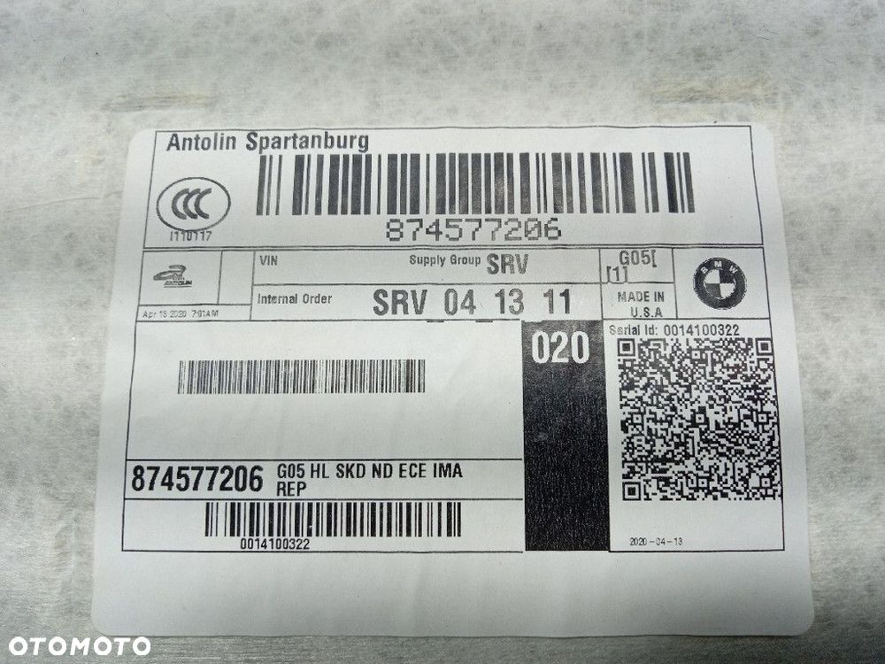 BMW X5 G05 18- PODSUFITKA CZARNA M PAKIET KOMPLET 8745772 - 10