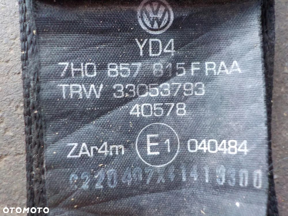 VW T5 PAS PASY BEZPIECZEŃSTAWA TYŁ TYLNE III RZĄD - 3