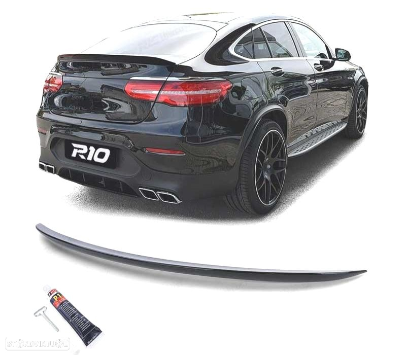 AILERON SPOILER MERCEDES GLC COUPE C253 15-22 LOOK AMG PRETO BRILHO - 5
