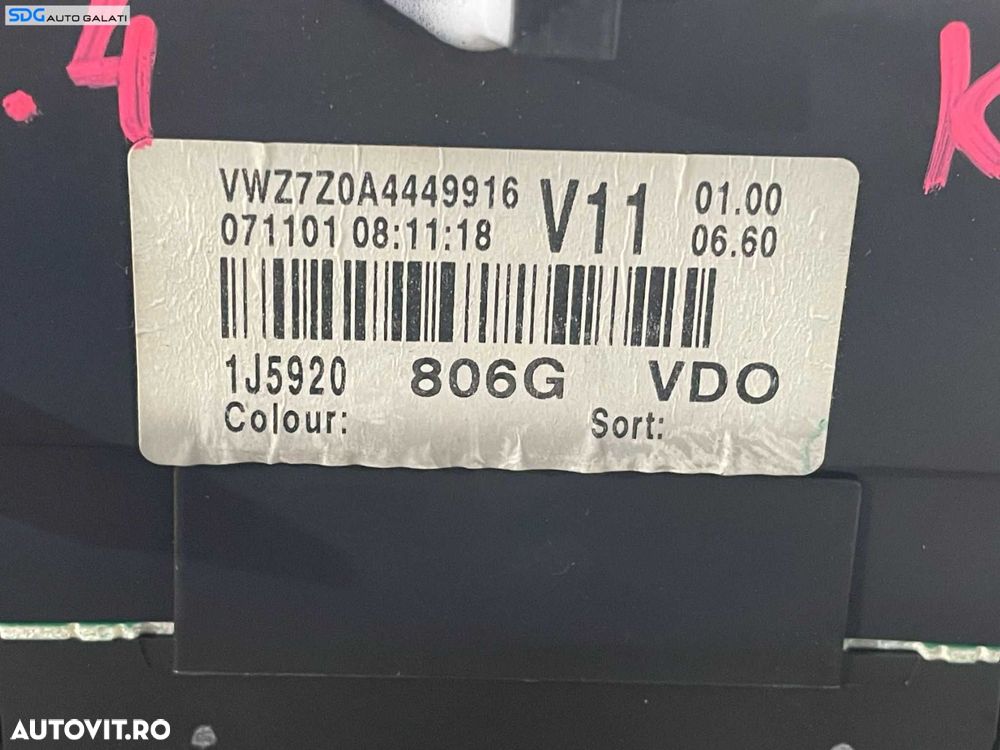 Kit Pornire ECU Calculator Motor Bosch Ceas Ceasuri Instrumente Bord Chei Cheie CIP Imobilzator Volkswagen Bora 1.9 TDI 1998 - 2005 Cod 038906012FB 0281010651 1J5920806G [LR0215] [LR0216] - 4