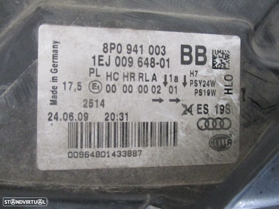 Farol Optica Audi A4 2007 a 2011 Esquerdo - 2