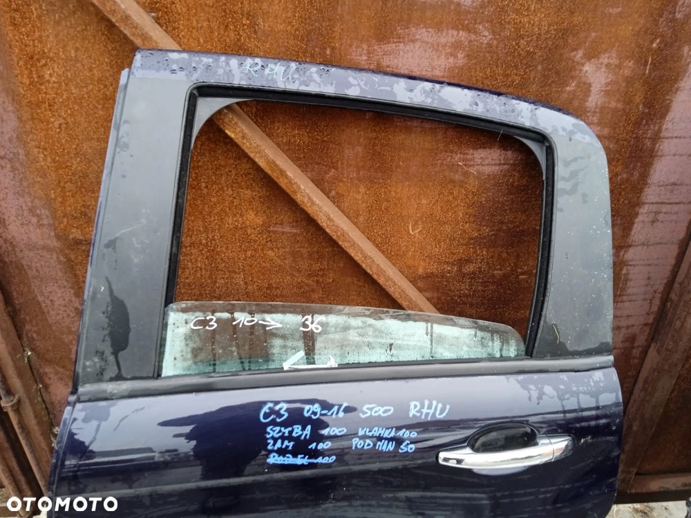 DRZWI LEWE TYLNE CITROEN C3 09-16 ZMEK KLAMKA PODNOŚNIK ELE. SZYBA KOD KOLORU RHU - 9
