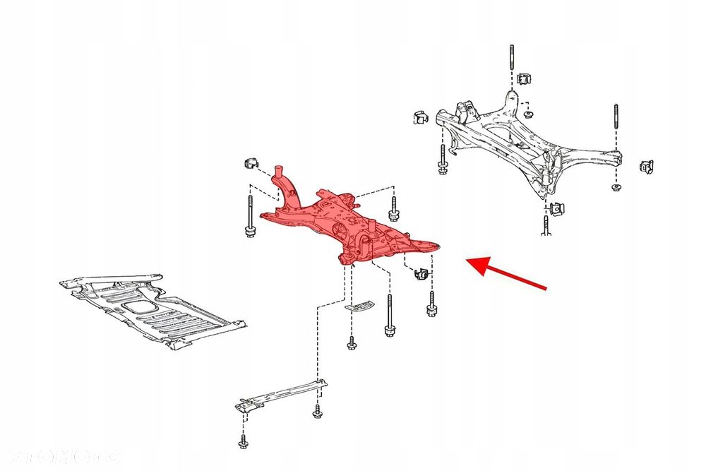 toyota corolla xii e21 19+ sedan belka zawieszenia kołyska sanki 51201 - 3