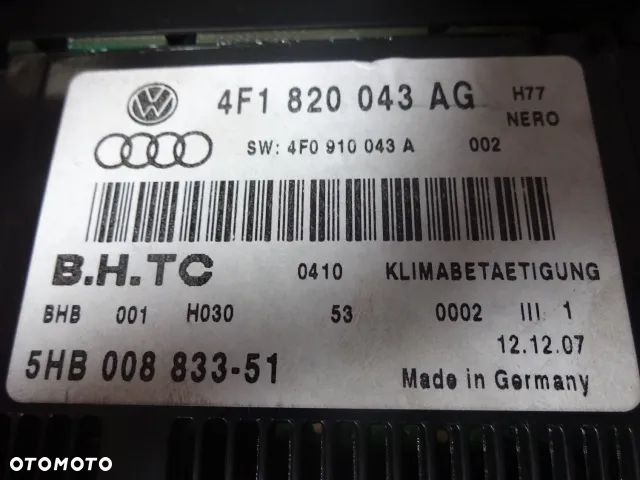 Panel klimatyzacji Audi A6 C6 4F0 910 043A - 3