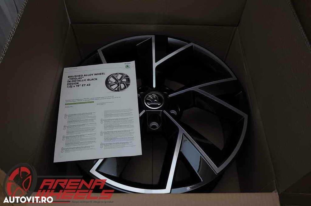 Jante Noi 19 inch Originale Skoda Kodiaq RS R19 Triglav Metallic Black - 3