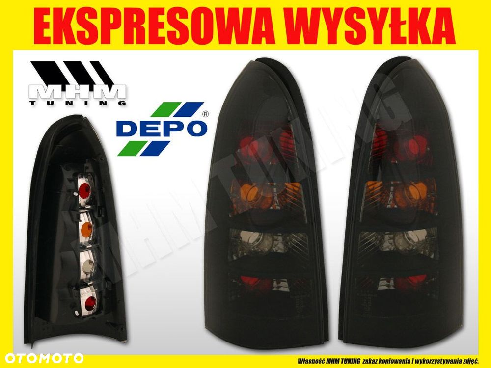 Lampy tyl tylne kpl Black Czarne Irmscher look Opel Astra II 2 G Kombi - 3