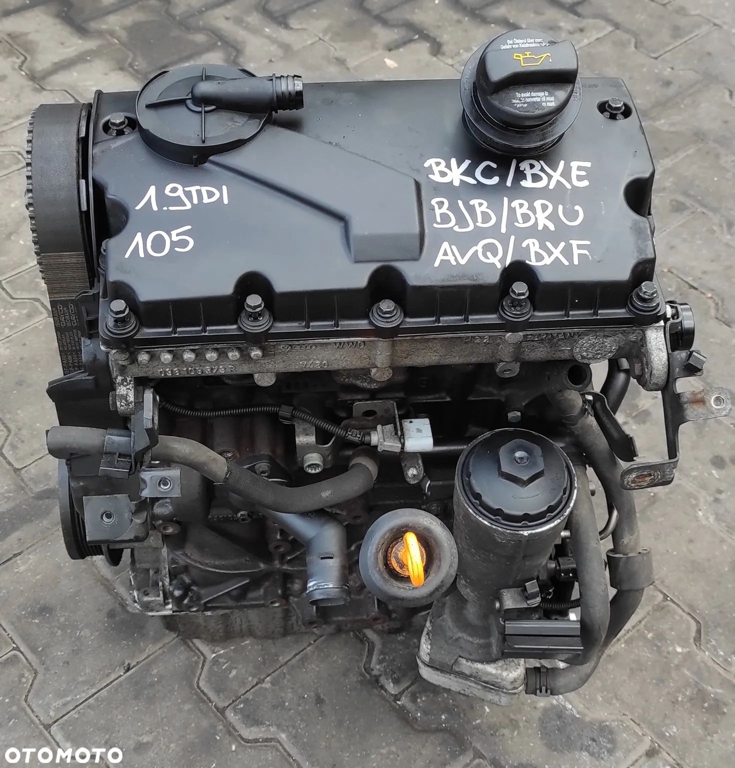 SILNIK SŁUPEK VW AUDI SEAT SKODA 1.9 TDI 105 KM 196TYS BJB BKC BXE BRU AVQ BXF WYSYŁKA !!!!!! - 1