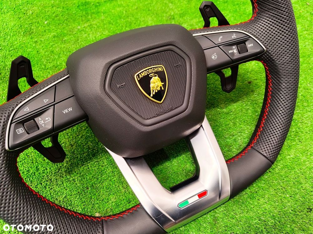 LAMBORGHINI URUS KIEROWNICA ŁOPATKI PERFORACJA CZERWONA NIĆ - 5