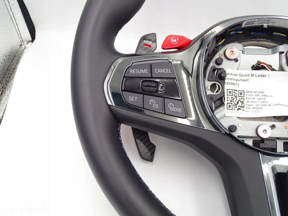 BMW X5M F95 LCI X6M F96 XM G09 KIEROWNICA M-PAKIET ŁOPATKI CARBON WIBRACJE - 2