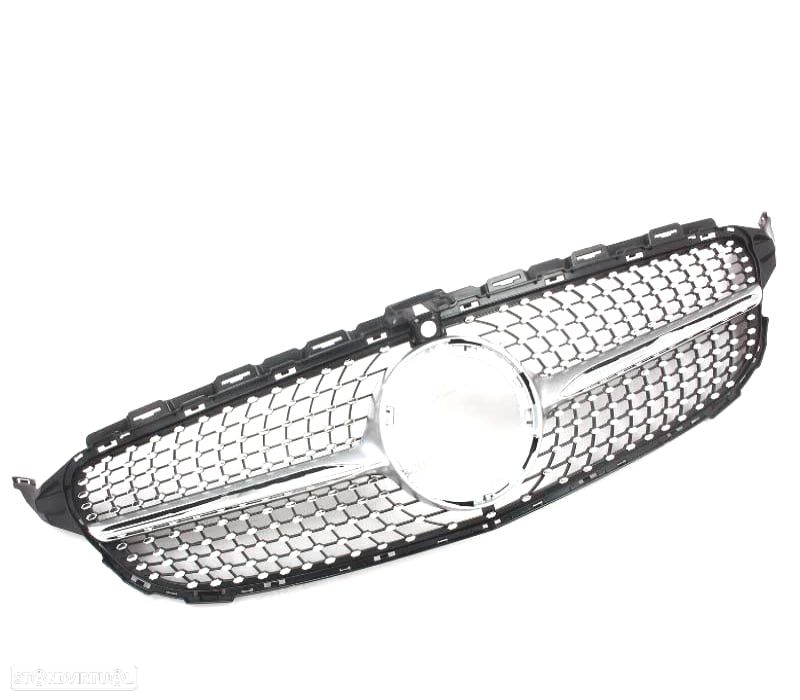 GRELHA DIANTEIRA PARA MERCEDES W205 AMG 14-18 CAMERA LOOK DIAMOND SILVER - 2
