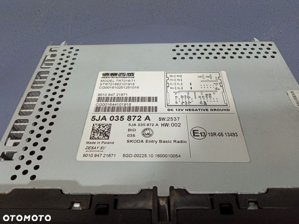 SKODA RAPID II 12- RADIO RADIOODTWARZACZ FABRYCZNY OEM 5JA035872A - 6