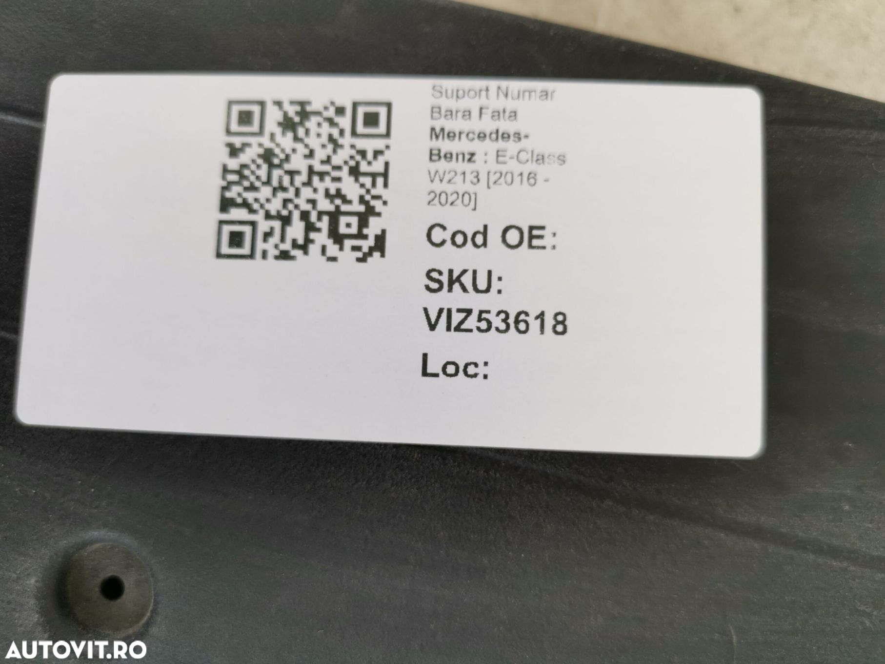 Suport Numar Bara Fata Mercedes-Benz  E-Class W213 2016 2017 2018 2019 - 3