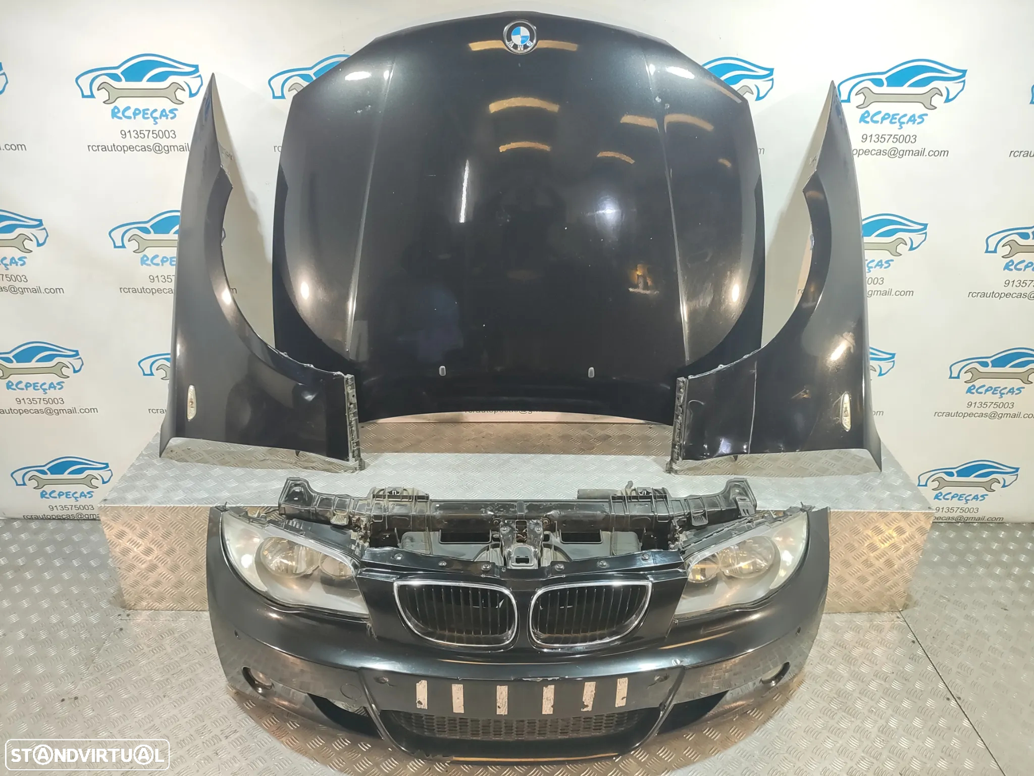 FRENTE COMPLETA BMW SERIE 1 E87 E81 PACK M PARACHOQUES SENSORES GUARDA-LAMAS OTICAS RADIADOR VENTILADOR FRENTE FIBRA REFORÇO - 23