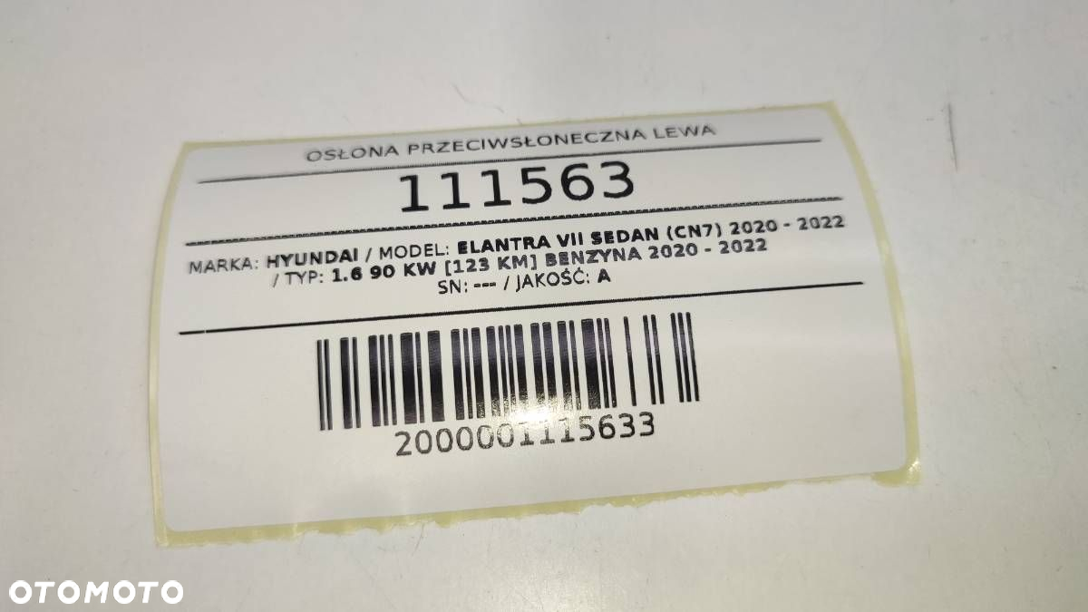 OSŁONA PRZECIWSŁONECZNA LEWA DASZEK ELANTRA VII HYUNDAI - 4