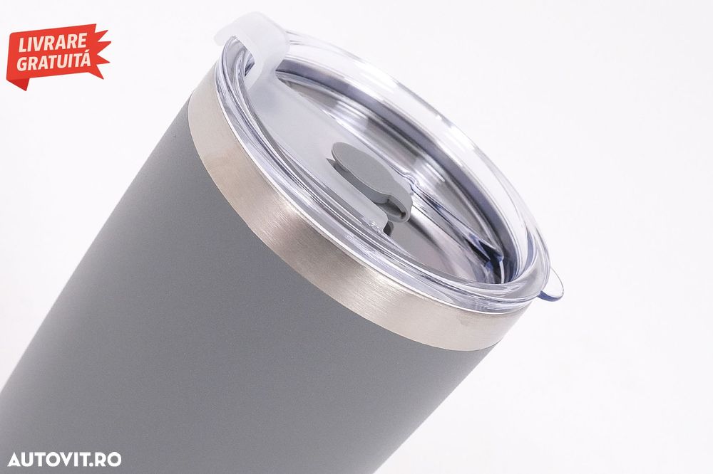 Cana Termoizolanta Otel Inoxidabil SS304 cu Capac Perete Dublu 590ml Gri- livrare gratuita - 4
