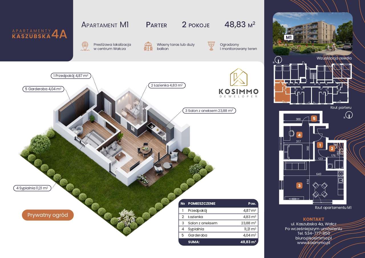 Nowa Inwestycja - Kaszubska 4a - Centrum - Parter,2 Pokoje + garderoba