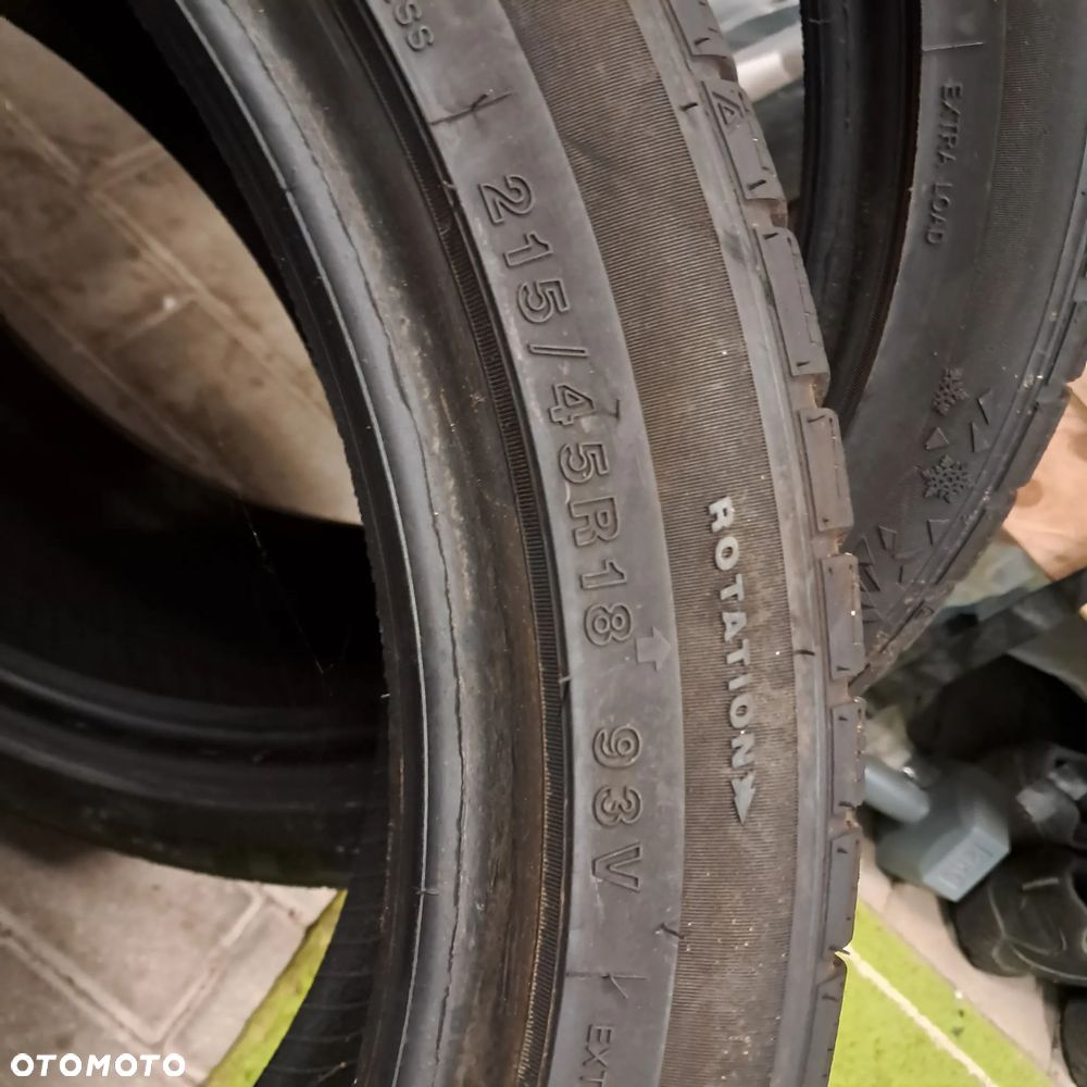 Opony zimowe 215/45/18 215/45R18 zima 2szt para ładne 2022rok - 4