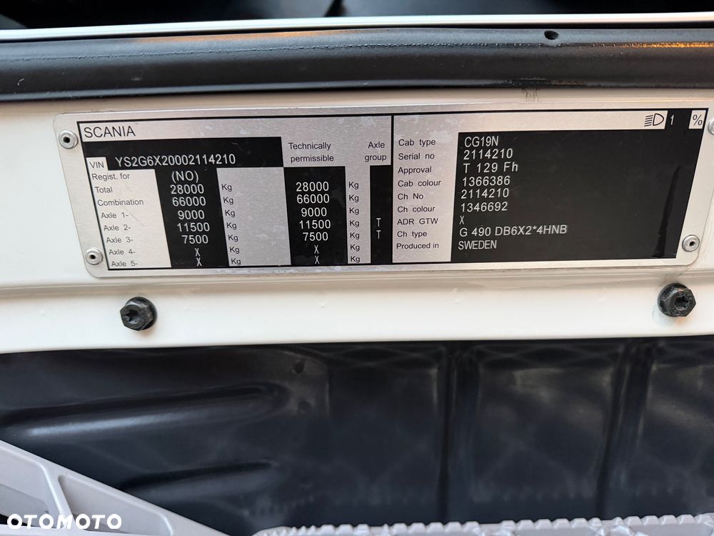 Scania Scania G 490 / CHŁODNIA + WINDA / 23 PALETY / EURO6 / OŚ SKRĘTNA / CARRIER 850 / ASO - 19