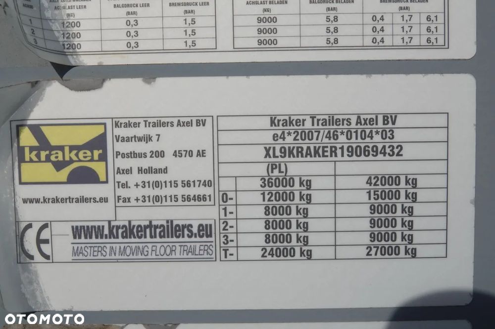 Kraker WALKING FLOOR / RUCHOMA PODŁOGA / 92 M3 / OŚ PODNOSZONA / WAGA 7300KG - 24