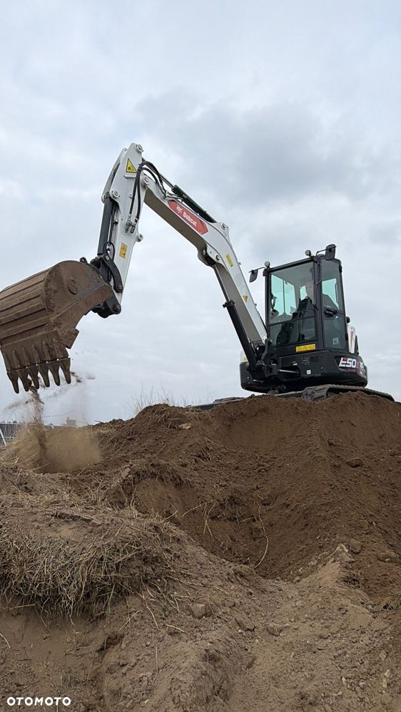 Bobcat Minikoparka Bobcat e50Z 5ton e55 e60 Cat 303.5 304  305 3xłyżki Ramię LOONG dodatkowe linie hydr wyjścia AUX1 + 2 przeciw waga MAX-dociążenie gąsienice 85% od nowości 1 właściciel z Niemiec Auto IDLEE po serwisie Widły wiertnica grabie i inne za dopłatą Szybkozłącze hydr Miller łyżka przedsiębierna Pług  Kubota Takeuchi Jcb - 12
