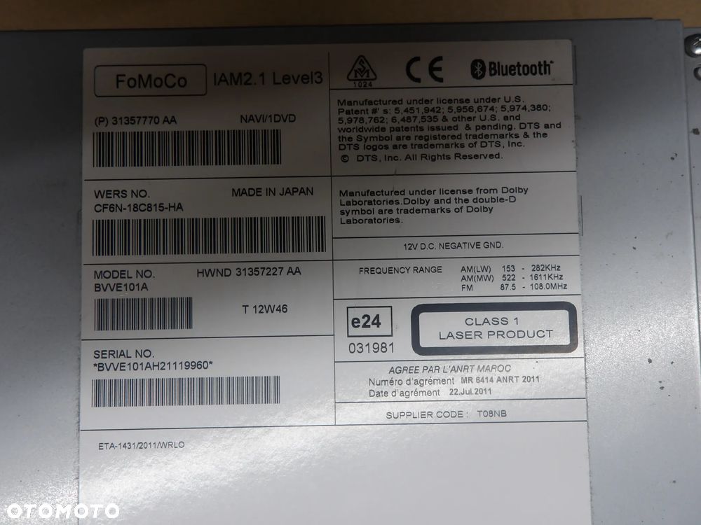 VOLVO S60 II 10-13r. 2.0 D3 RADIO 31357770 - 5