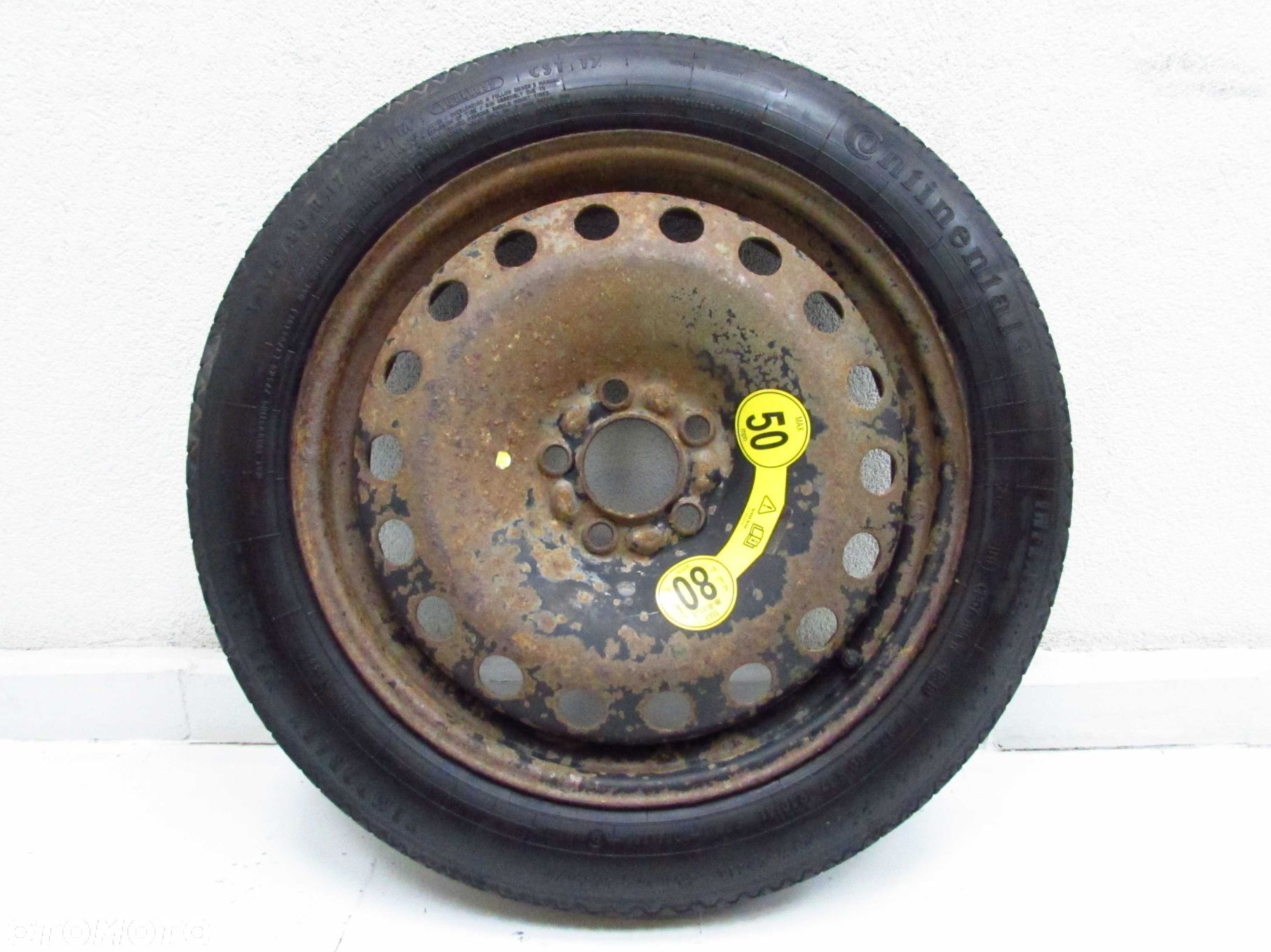 VOLVO S80 II V70  XC70 XC60 XC90 5X108 17' KOLO ZAPASOWE DOJAZDOWKA 31302384 CONTINENTAL 125/80R17 - 1