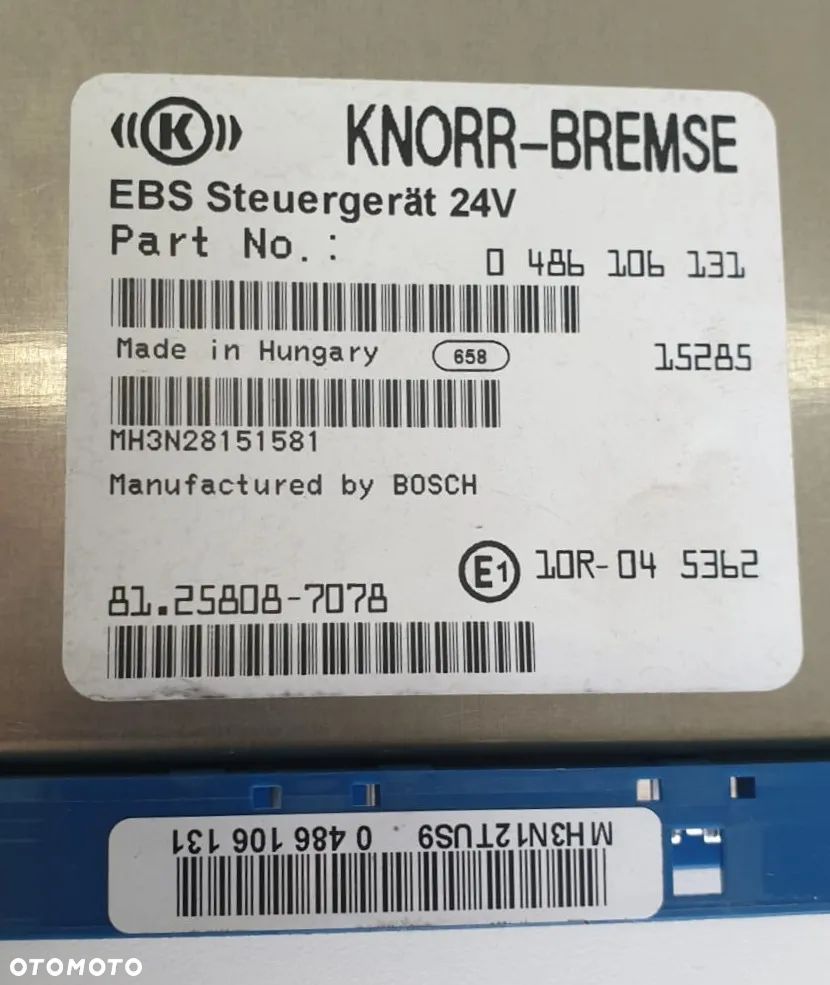 STEROWNIK MODUŁ EBS MAN KNORR-BREMSE 0486106131 81258087078 - 3