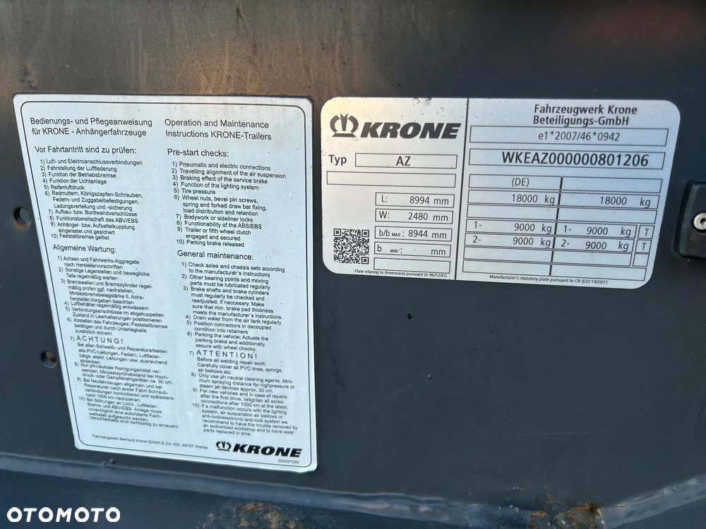 Krone BDF PRZYCZEPA / PODKONTENEROWA / POD KONTENER / OPONY 385/65 R 22.5 / DOSTĘPNE 3 SZTUKI DO WYBORU / TRANSPORT DO 100 KM GRATIS !! - 13