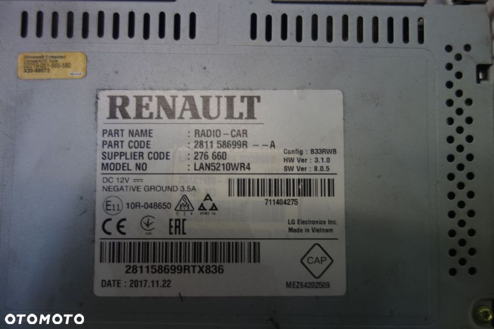 RADIO NAWIGACJA RENAULT CLIO IV 281152928R 281158699R - 8