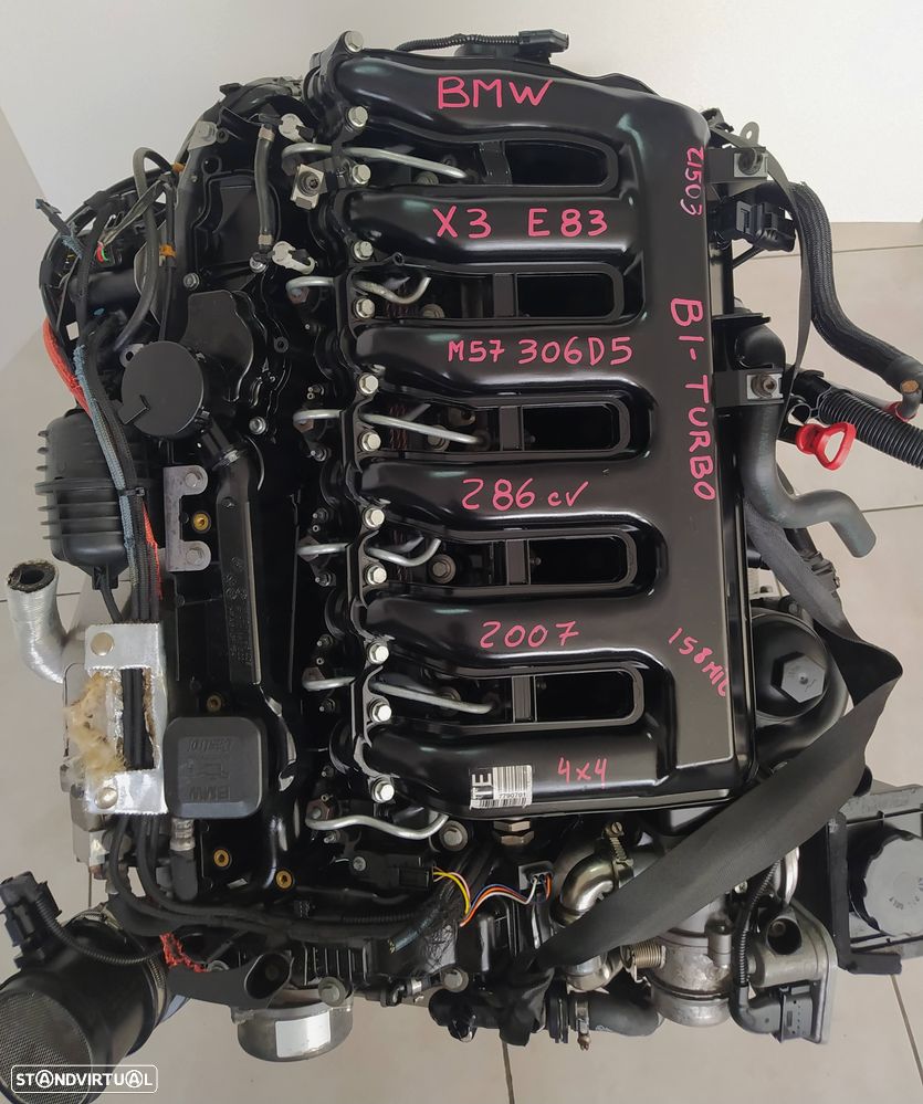 peças Motor Bmw X3 35D bi-turbo 286cv M57 bloco aluminio E87 306D5 caixa velocidades 6HP-28x - 4