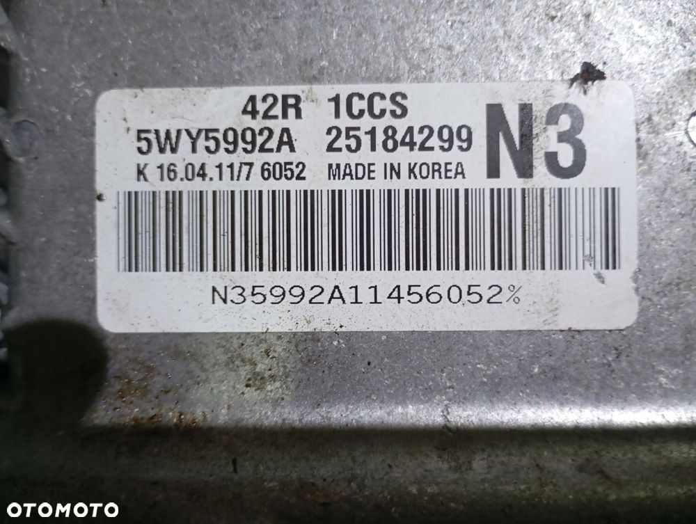 komputer silnika chevrolet aveo t250 25184299 5wy5992a - 2