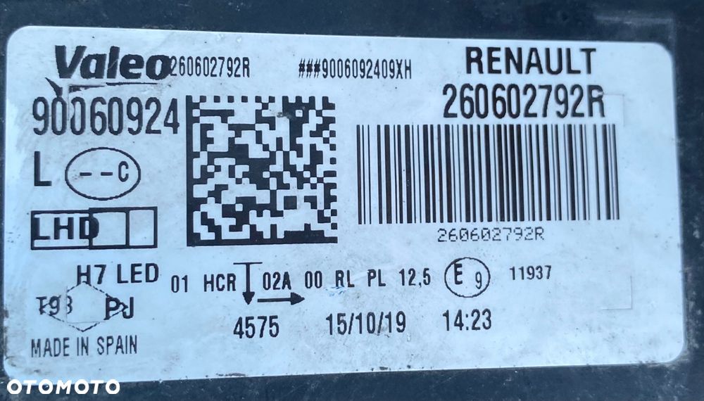 RENAULT MEGANE 4 IV LAMPA PRZEDNIA LEWA REFLEKTOR LEWY PRZEDNI PRZÓD LED  LEDOWY SOCZEWKA 260602792R Wwa - 11