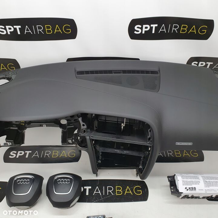 AUDI A5 8T0 DESKA ROZDZIELCZA KONSOLA KOKPIT PULPIT PODUSZKI AIRBAG AIR BAG PASY KIT SET - 3