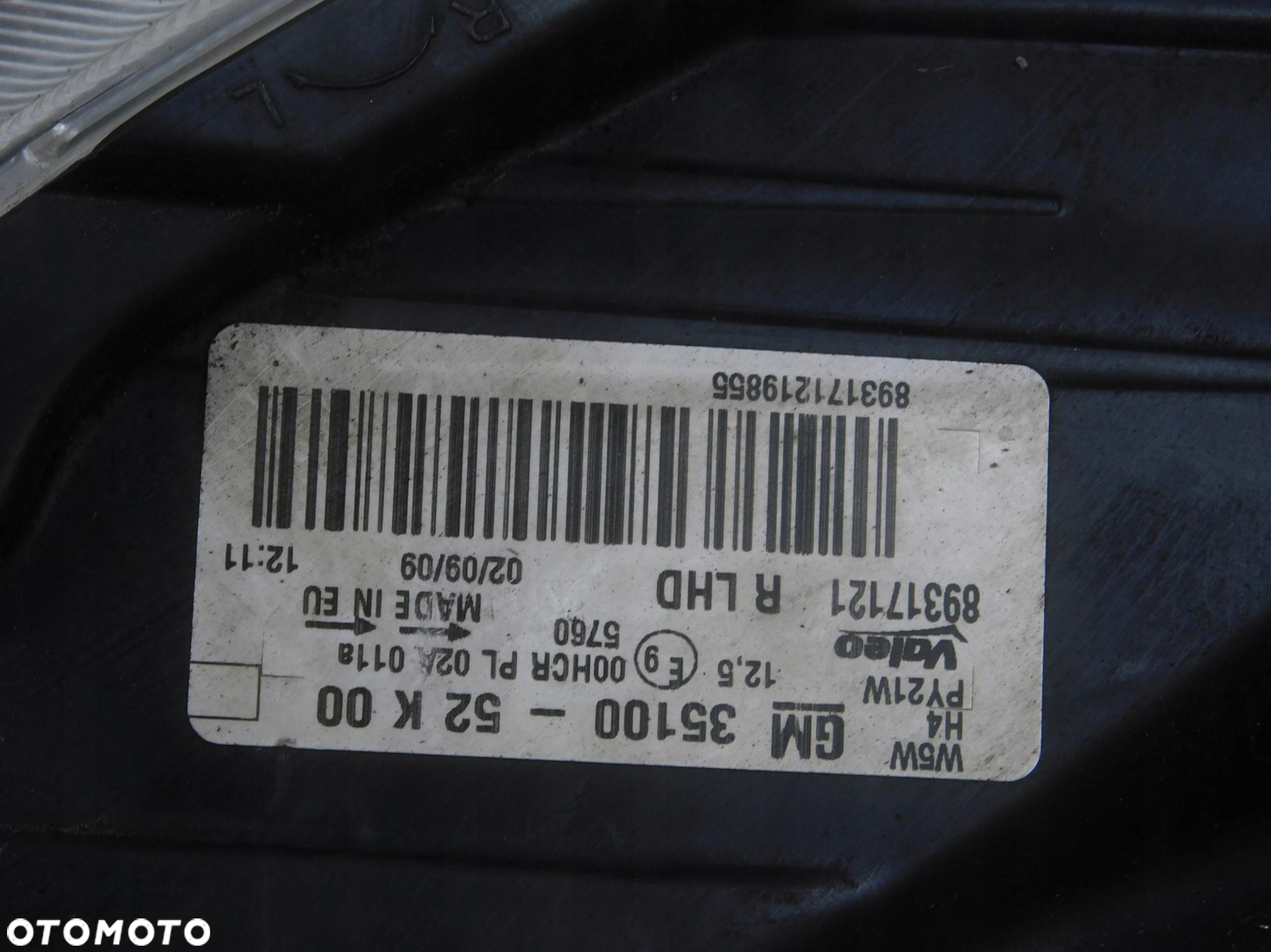 35100-52K00 Lampa Prawy Przód Europa Opel Agila B 1.0 2010-2011 - 3
