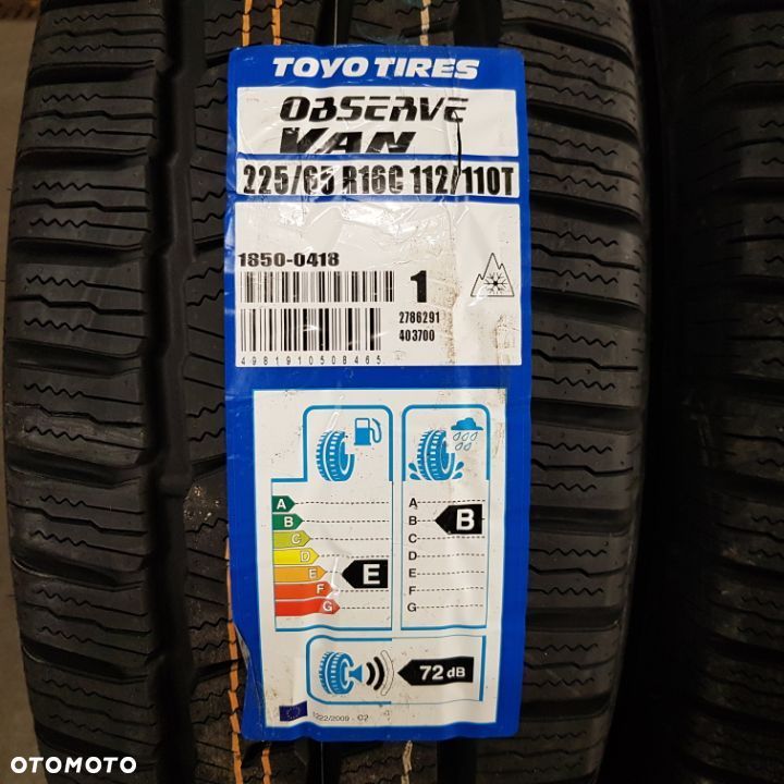 4x 225/65R16C Toyo Observe Van Nowy komplet opon zimowych Poznań - 2