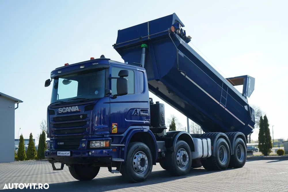 MAN G 490 / 8x4 / BASCULATOR SPATE / CLAPETĂ HIDRAULICĂ / CORTINĂ AUTOMATĂ / MANUALĂ / EURO 6 - 2