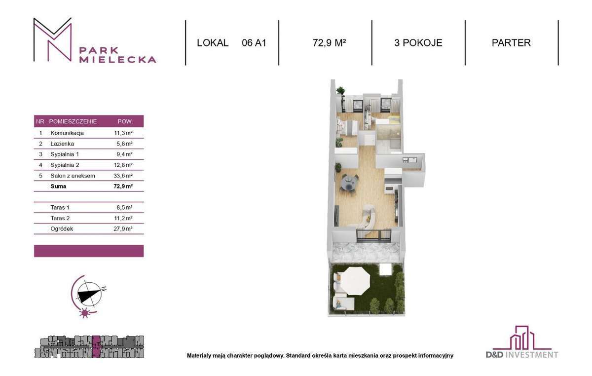 ***PARK MIELECKA *** Apartament 72 m2 + ogródek!!